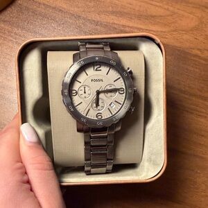 Unisex Gunmetal Fossil Watch